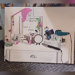 Acrylic Painting "Gen X, Get Ready With Me"